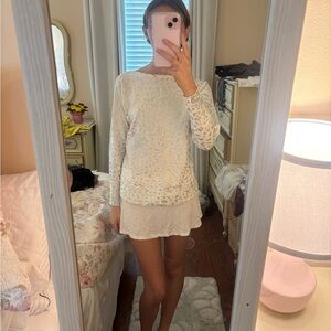 Express White Crew Neck Sweater